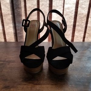 Black Strappy Platform Heels